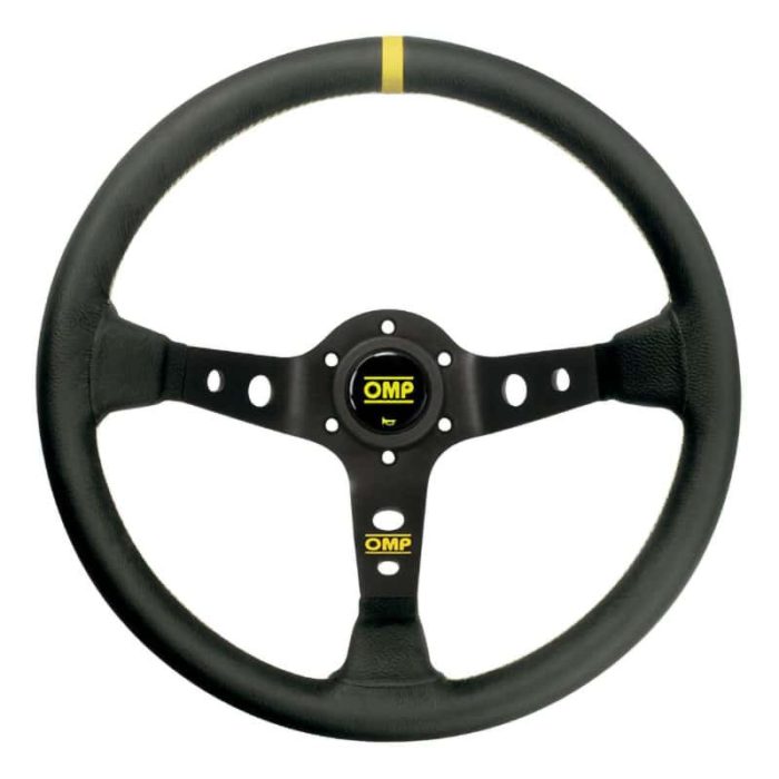 OMP Corsica Black 350mm Deep Dish Leather Steering Wheel