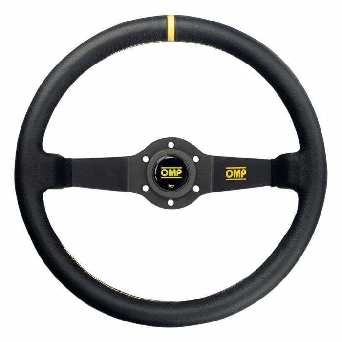 OMP Rally Black 350mm Deep Dish Leather Steering Wheel