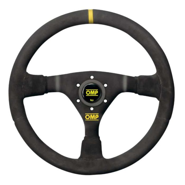 OMP WRC Black 350mm Semi Dish Suede Steering Wheel