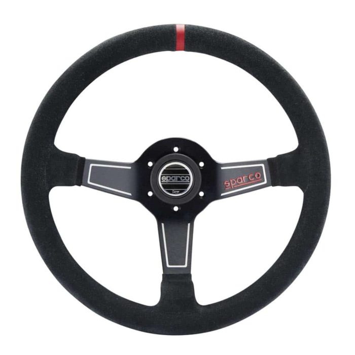 Sparco L575 Black 350mm Semi Dish Suede Steering Wheel
