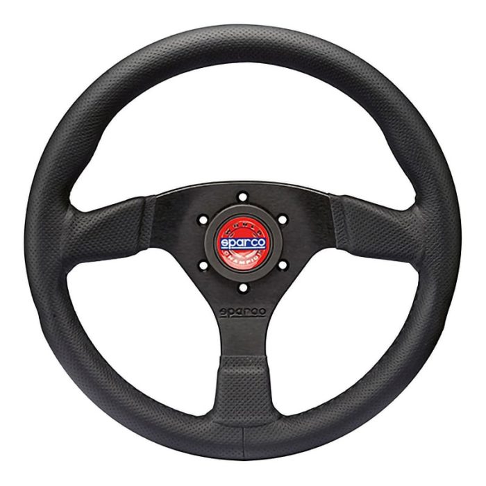 Sparco R383 Champion Black 330mm Leather Steering Wheel