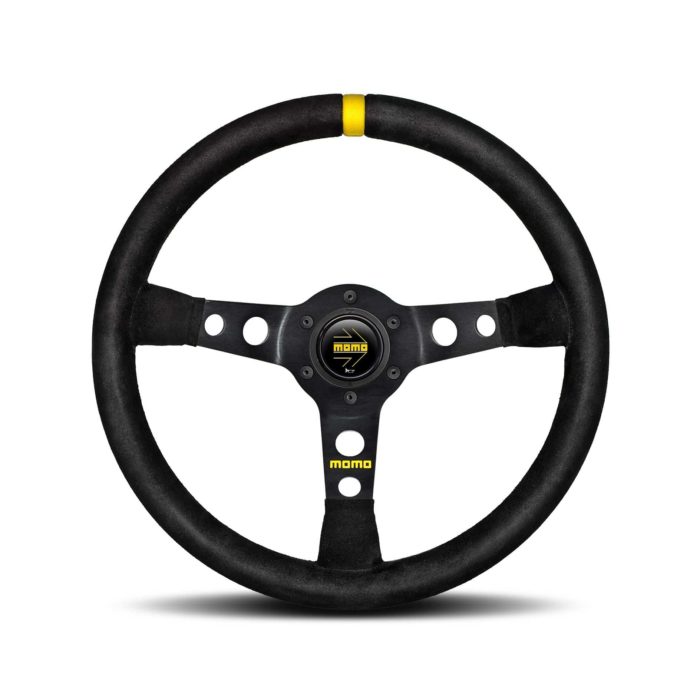 Momo Mod.07 Black 350mm Semi Dish Suede Steering Wheel