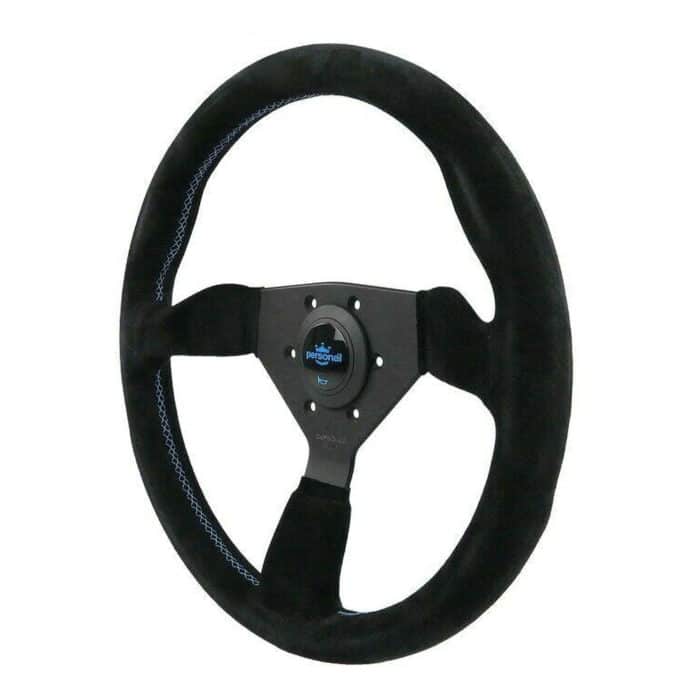 Personal Grinta Black 350mm Suede Steering Wheel