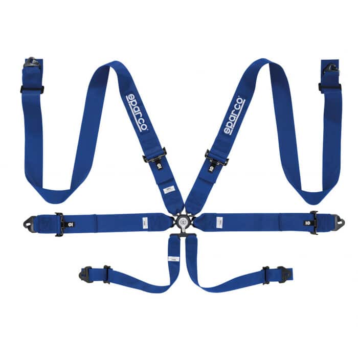 Sparco 6 Point Club Racer FIA Harness Blue