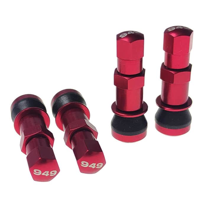 949Racing Red Alloy Tyre Valve Stems