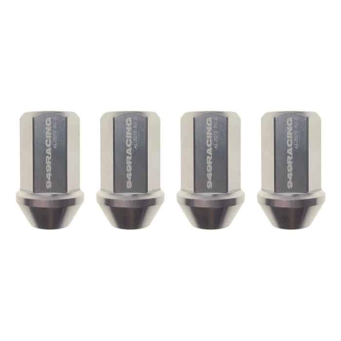 949Racing Silver M12x1.5 Open Ended Forged Aluminium Wheel Nuts 4pcs