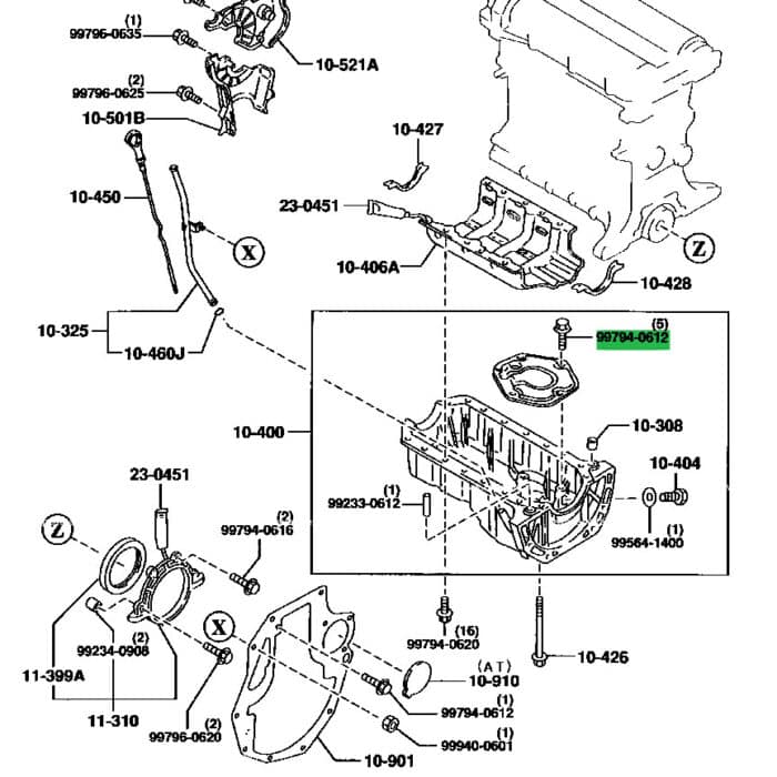 Genuine Engine Oil Pan Pickup Baffle Bolt for Mazda MX-5 NA NB